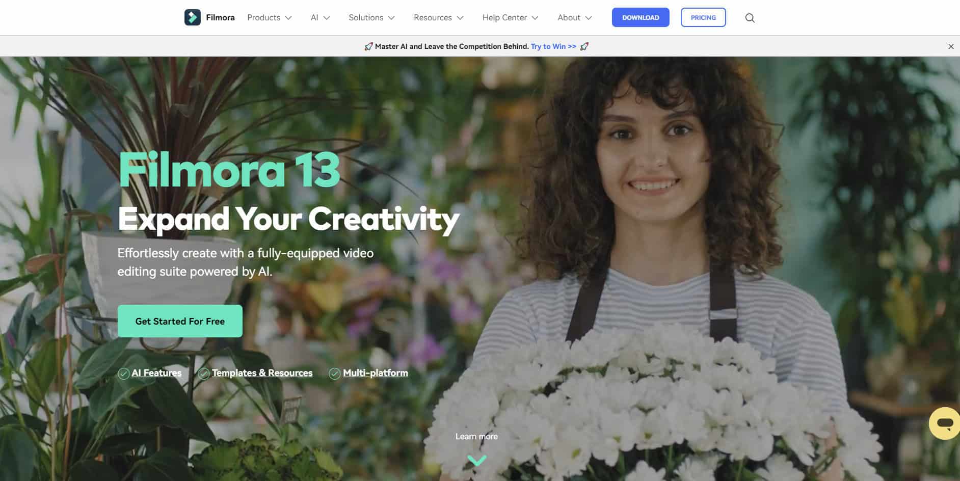 As 12 principais ferramentas de IA para empresas em 2025 (para trabalhar mais rápido e melhor) 17 Página inicial do Wondershare Filmora