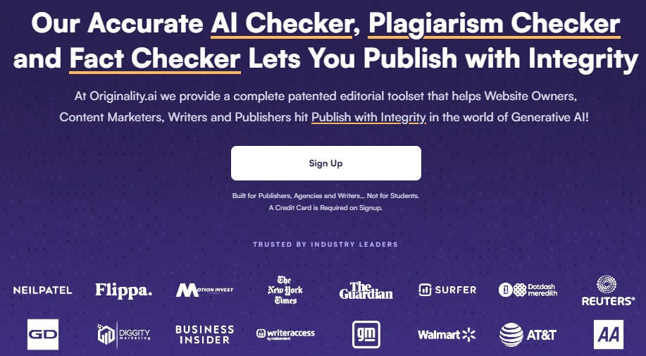 Screenshot of the Originality AI tool dashboard