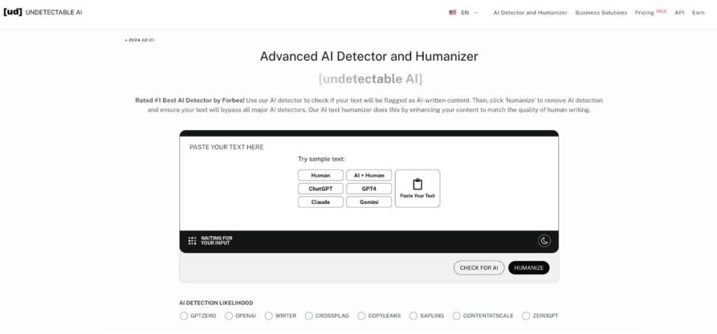 Undetectable AI's AI Detector and Humanizer