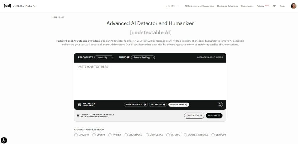 Undetectable AI's AI Detector and Humanizer