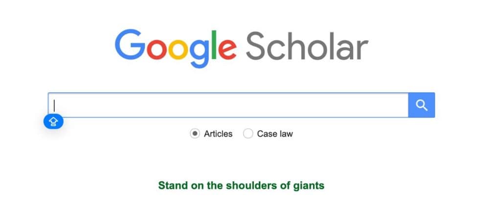 Google Scholar search engine