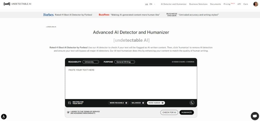 Undetectable AI's AI Detector and Humanizer