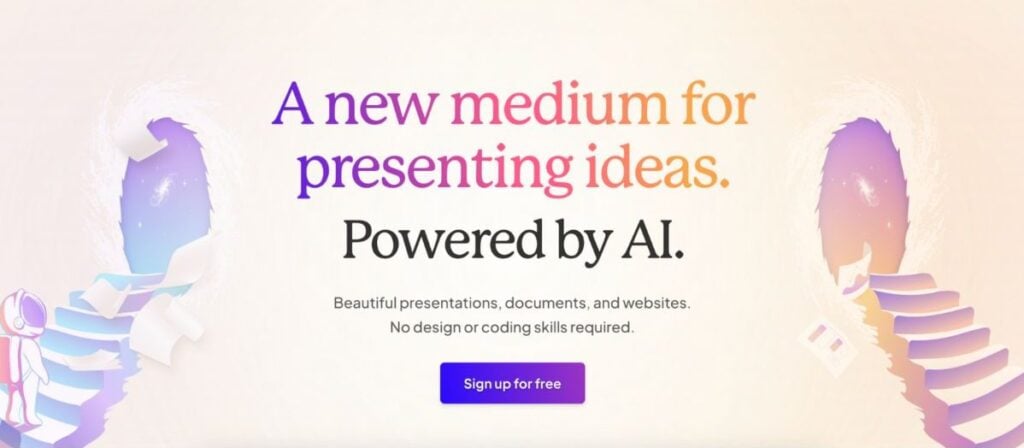 Die 8 besten AI Powerpoint-Generatoren (und ihre Kosten) 10 Gamma Homepage
