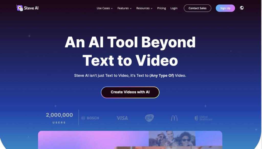 I 9 migliori strumenti di intelligenza artificiale per guadagnare nel 2025 (con consigli pratici per l'utilizzo) 8 Steve AI homepage