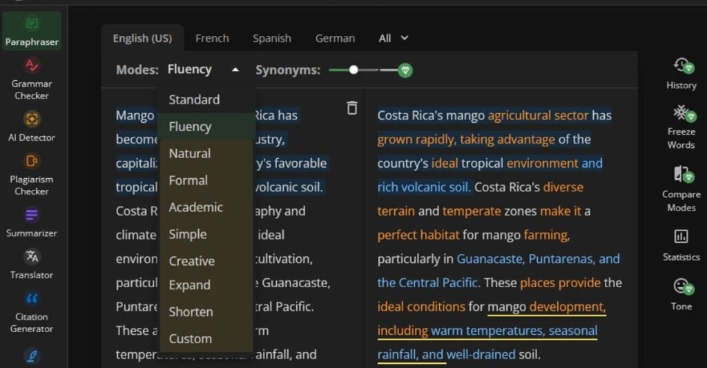 QuillBot's Paraphrasing Tool