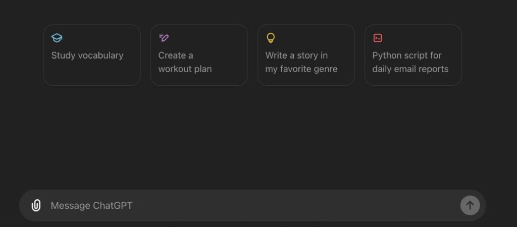 ChatGPT interface