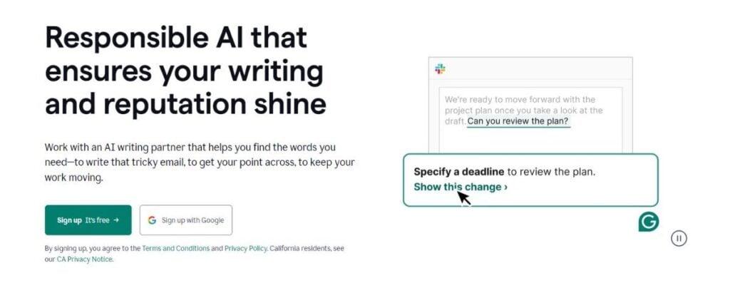 Die 7 besten AI-Tools für Studenten: Schreiben, Studieren und mehr 2 Grammarly - Am besten geeignet für Autoren, Blogger und allgemeine Benutzer