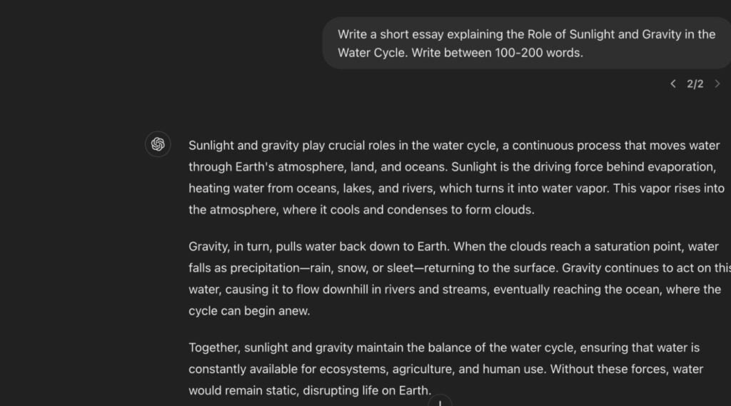 ChatGPT-generated essay