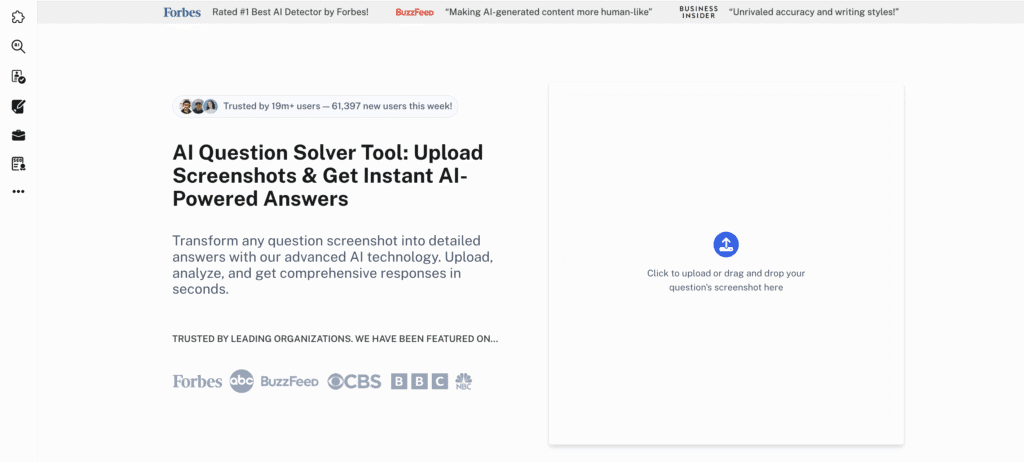 Screenshot of Undetectable AI Question Solver product
