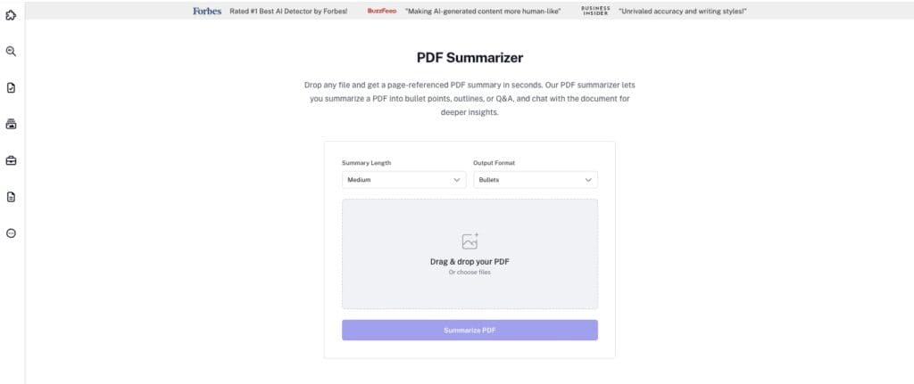 Undetectable Ai's PDF Summarizer