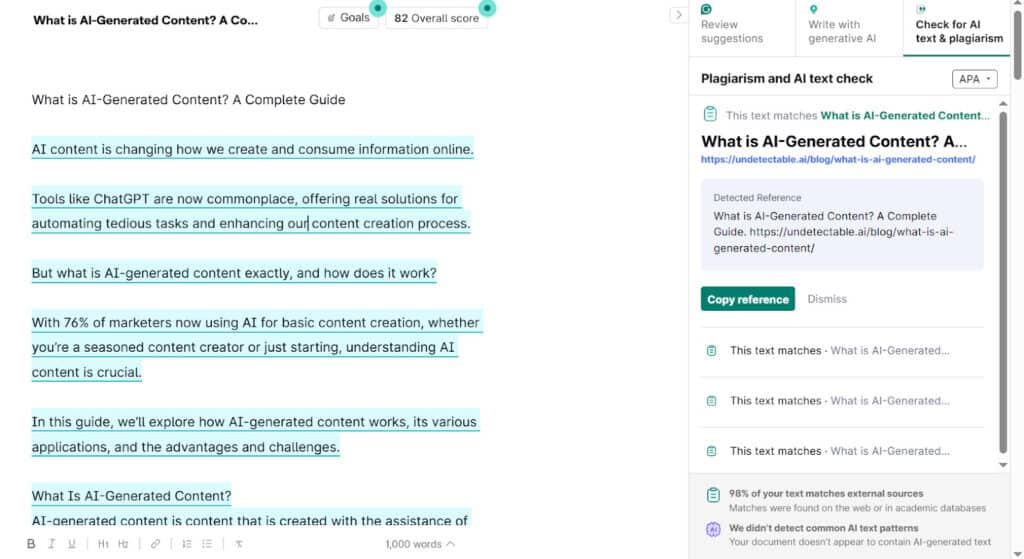 Grammarly Plagiarism Checker è accurato? (I nostri test e risultati) grammarly plagiarism checker