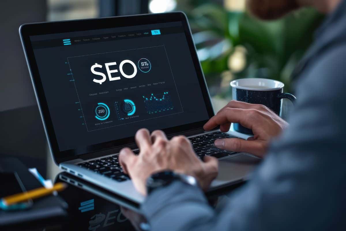 Person working on seo strategy on a laptop