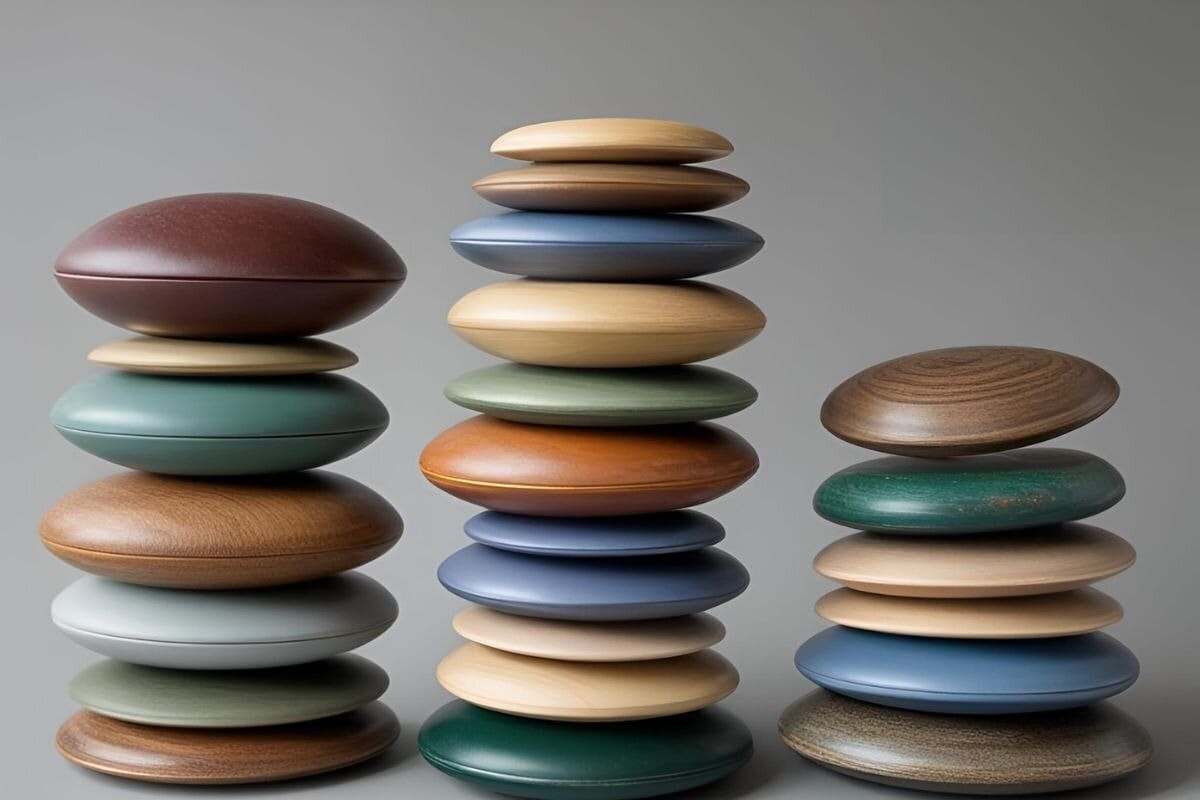 AI-generated image displaying multiple seashells arranged together to visually represent the concept of plural objects