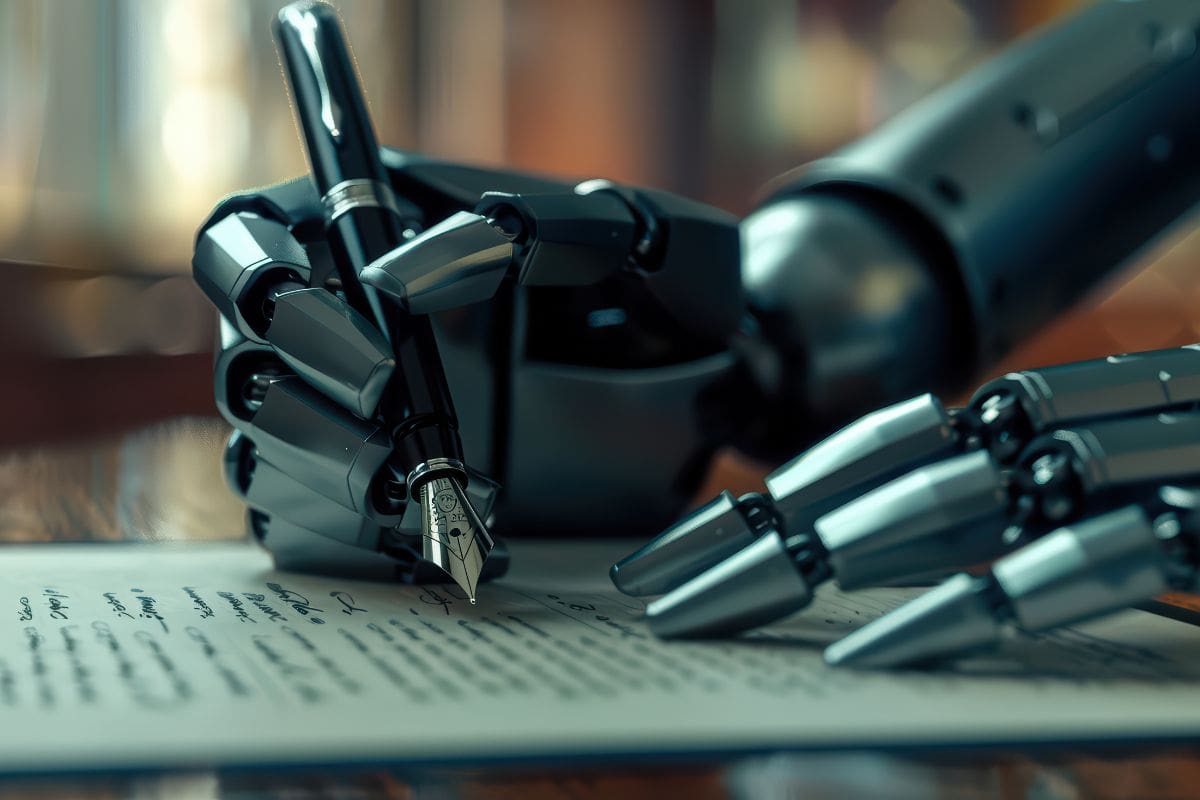 A sophisticated image of a robotic hand