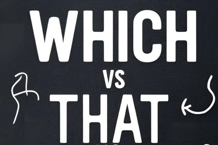 AI-generated illustration explaining the difference between 'which' and 'that'