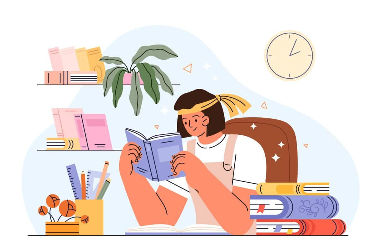 Ilustración dibujada a mano del examen de acceso a la universidad