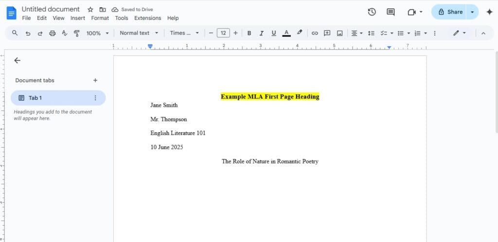 MLA Format on Google Docs: Step-by-Step Guide mla format