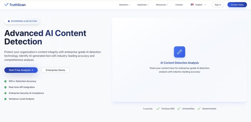 TruthScan Advanced AI Content Detection screenshot