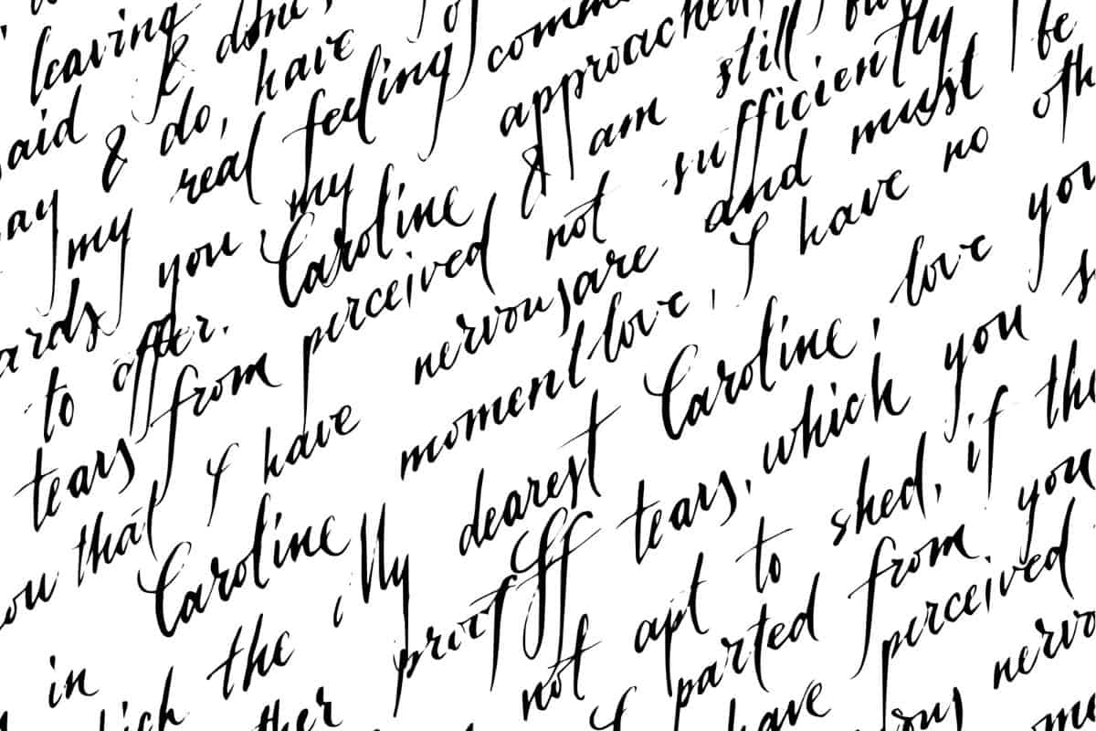 stock image of love letter typography