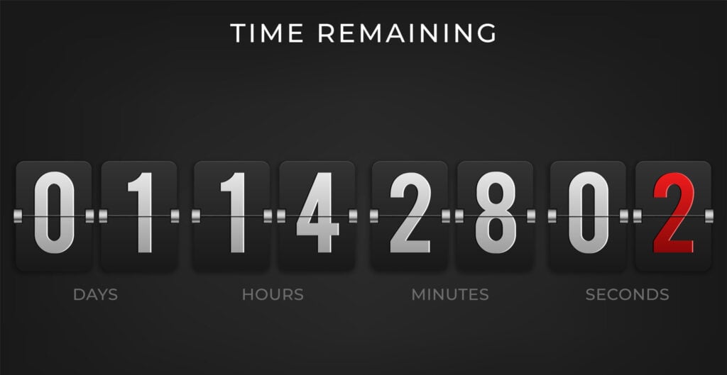 How Many Seconds in a Day? Full Explanation 4 Flip countdown clock counter timer
