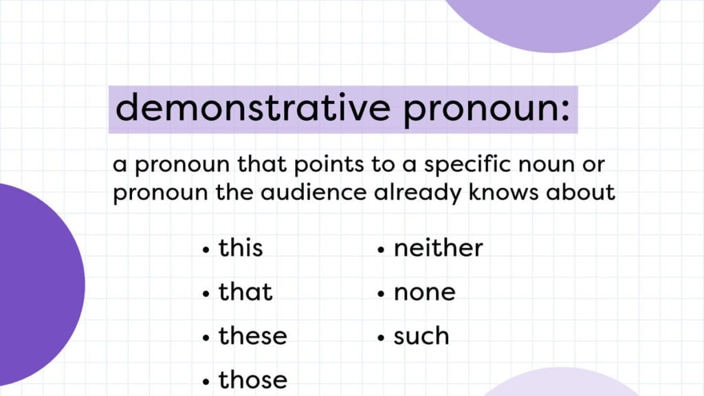 Liste complète des pronoms démonstratifs avec exemples pronom démonstratif
