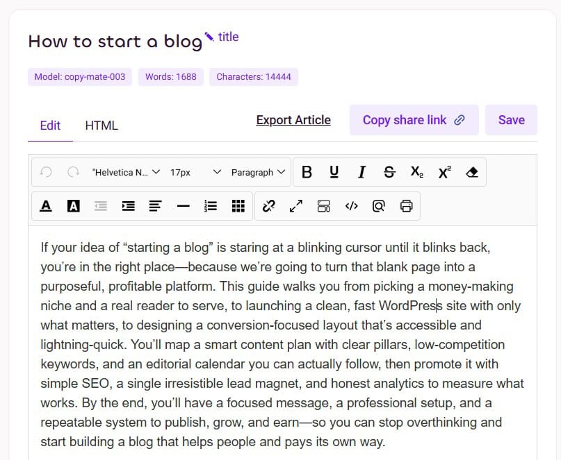 Copymate Review: AI SEO Content Generator Tested copymate