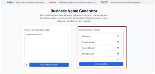 Guía del generador de nombres de empresas: Cómo utilizar la IA de forma eficaz 6 Guía del generador de nombres de empresas: Cómo utilizar la IA de forma eficaz guía del generador de nombres de empresas