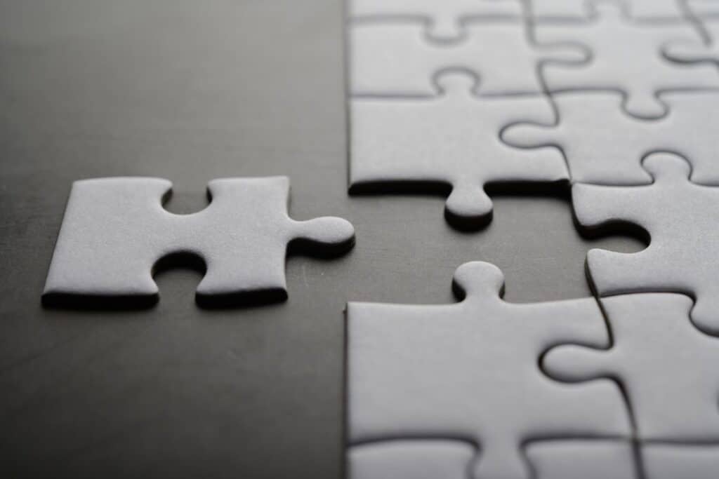 Jigsaw puzzle with missing piece. missing puzzle pieces