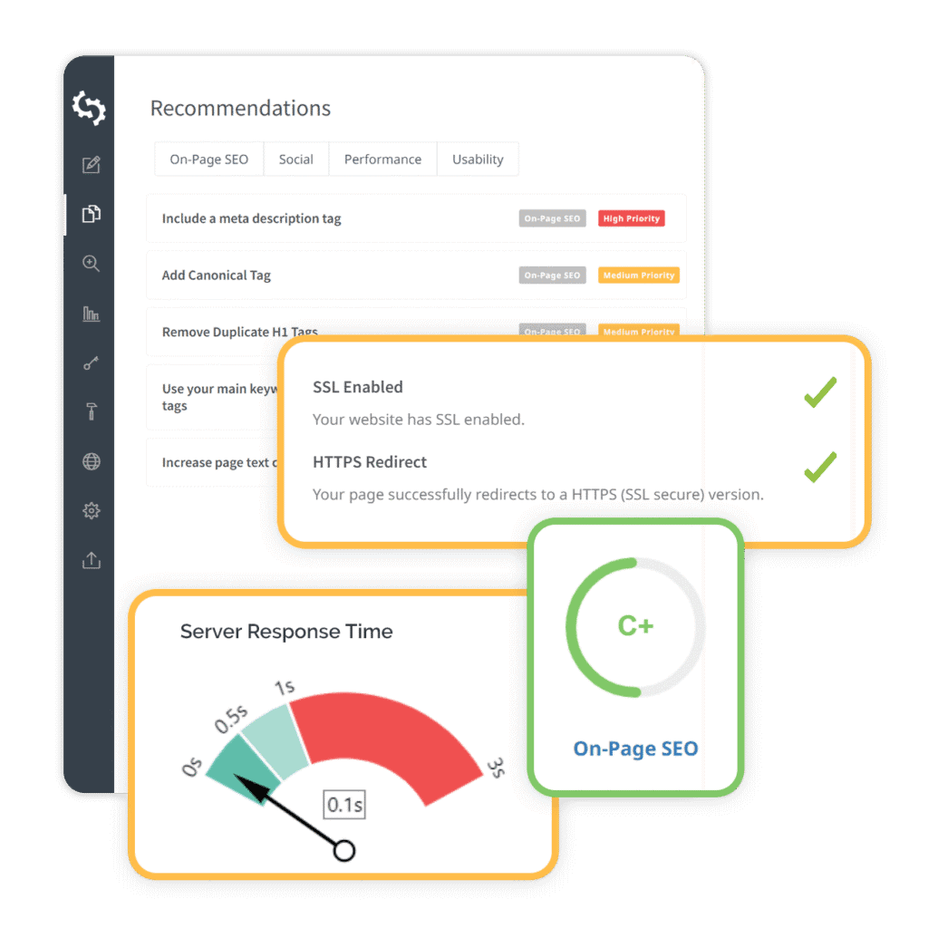 Análise do SEOptimer: Análise completa da ferramenta de SEO 6 Captura de tela da auditoria de SEO na página