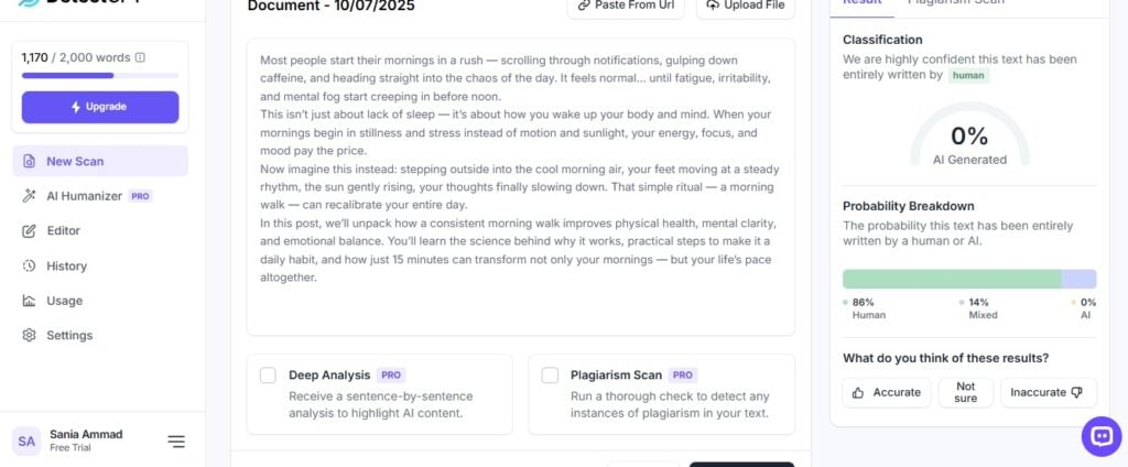 Recensione di DetectGPT: Analisi onesta e approfondimenti chiave 9 Screenshot showing Block 4 ai-generated result