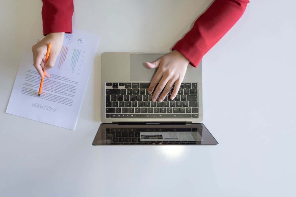 top view business working