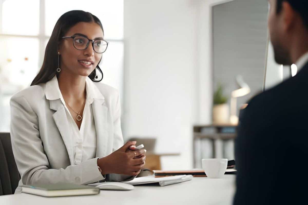 woman applying for a job