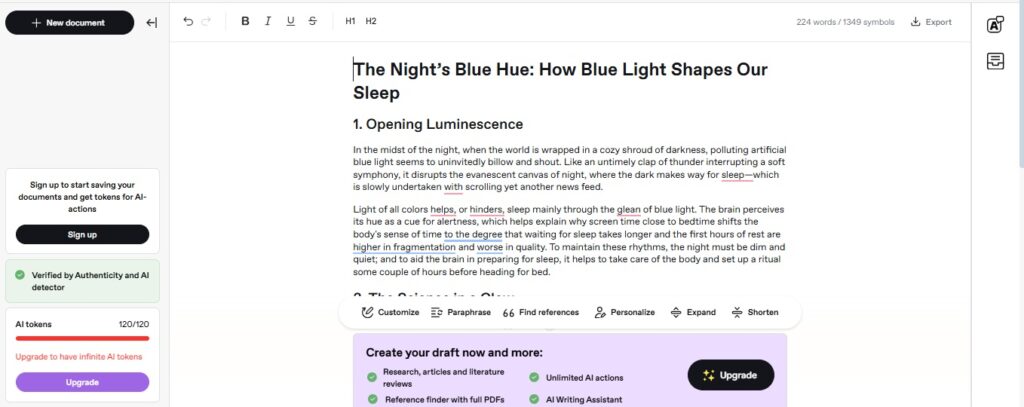 Short blog introduction generated by Aithor A