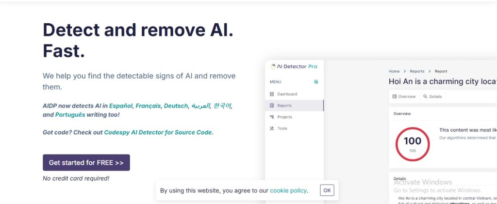 AI Detector Pro Review: Pros, Cons & Accuracy Insights 2 AI Detector Pro homepage screenshot