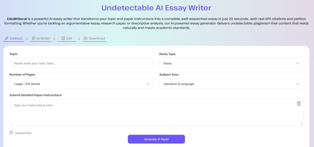 Avis sur EduWriter AI : quel est son niveau de précision et d'utilité pour les dissertations ? Avis sur EduWriter AI