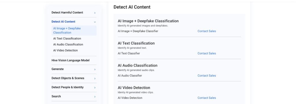 Hive AI Detector Review: Wie genau ist es im Jahr 2025? 5 Hive AI Detector key features screenshot