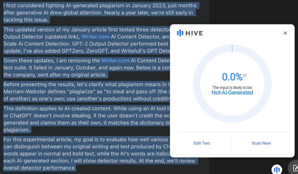 Hive AI Detector Review: Wie genau ist es im Jahr 2025? 12 Hive AI Detector Review: Wie genau ist er im Jahr 2025? Hive AI Detector Review