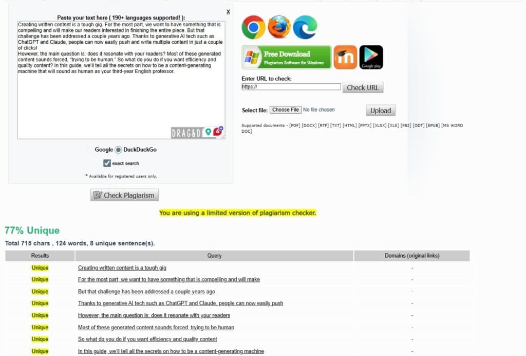 Plagiarisma-Bewertung: Kann es von KI geschriebene oder paraphrasierte Texte erkennen? Plagiarisma-Bewertung