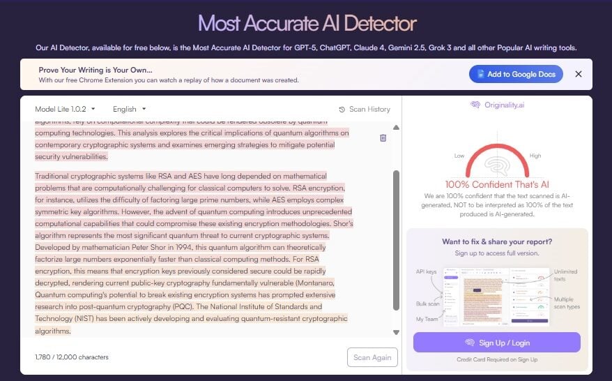 MyEssayWriter AI Review: Worth It or Not? 15 Originality AI Sample 3 humanized AI essay result screenshot