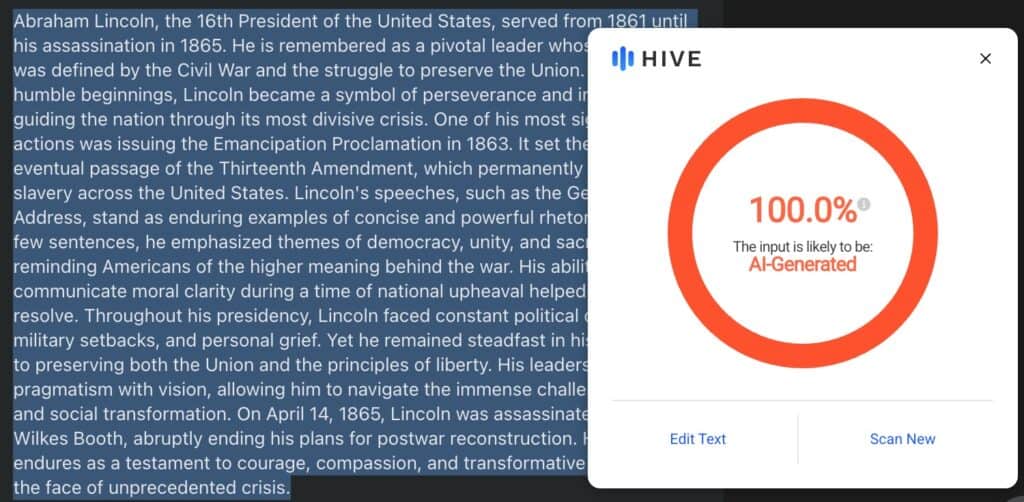Hive AI Detector Review: Wie genau ist es im Jahr 2025? 8 Hive AI Detector Review: Wie genau ist er im Jahr 2025? Hive AI Detector Review