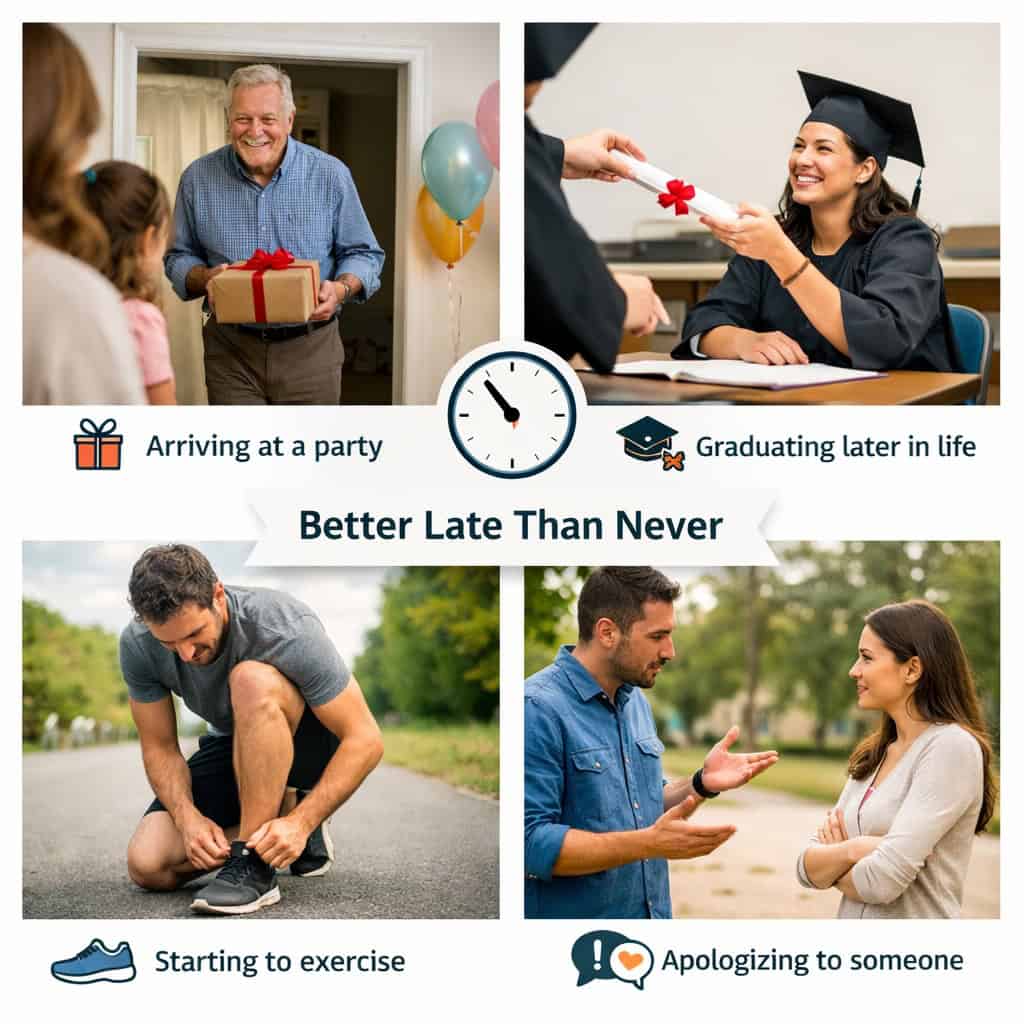 Better Late Than Never: Meaning, Examples & How to Use It better late than never