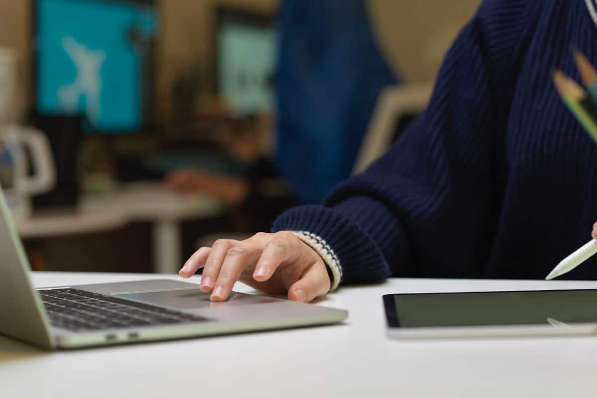 Female graphic designer working with digital tablet