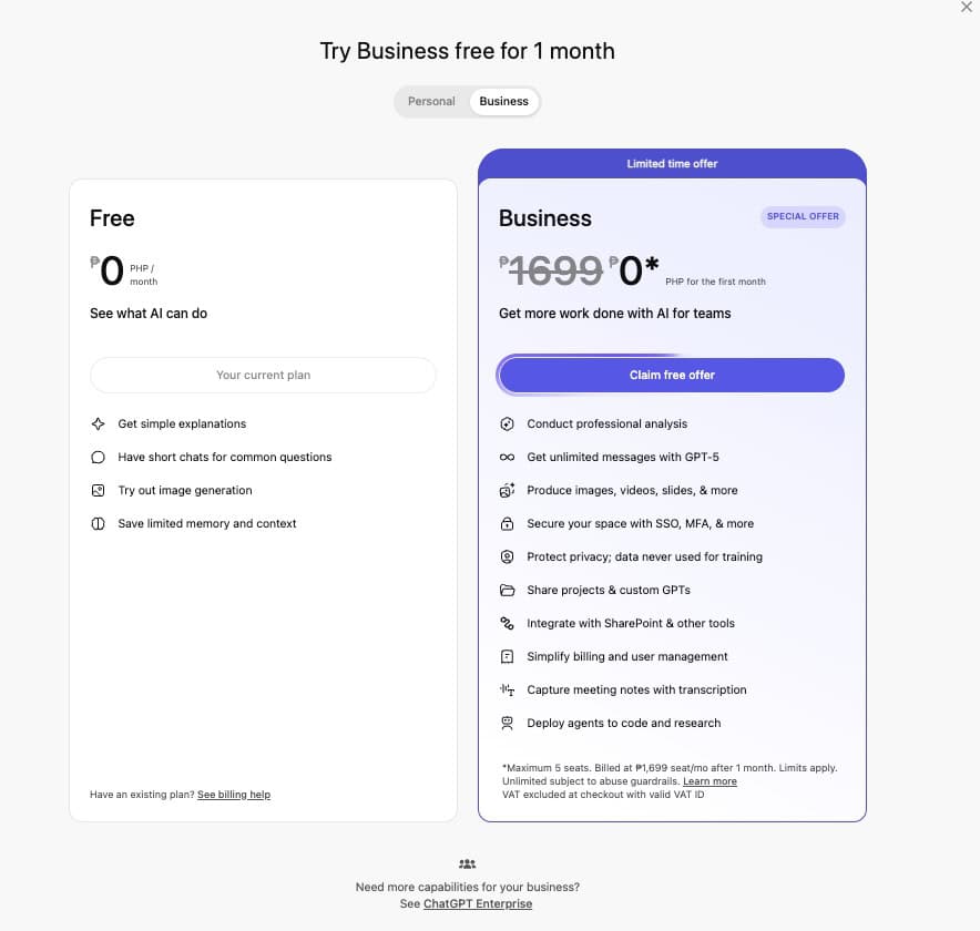 ChatGPT plus pricing