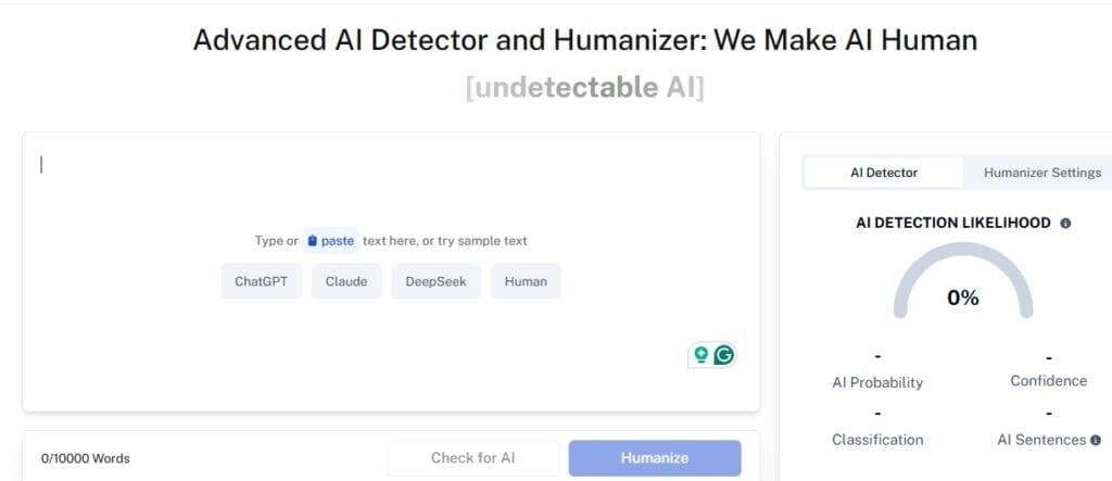 Undetectable AI Detector and Humanizer