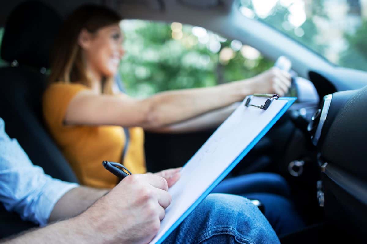 Close up view of driving instructor