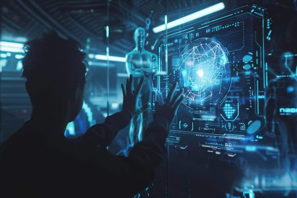 Interactive ai interface human interaction with advanced technology