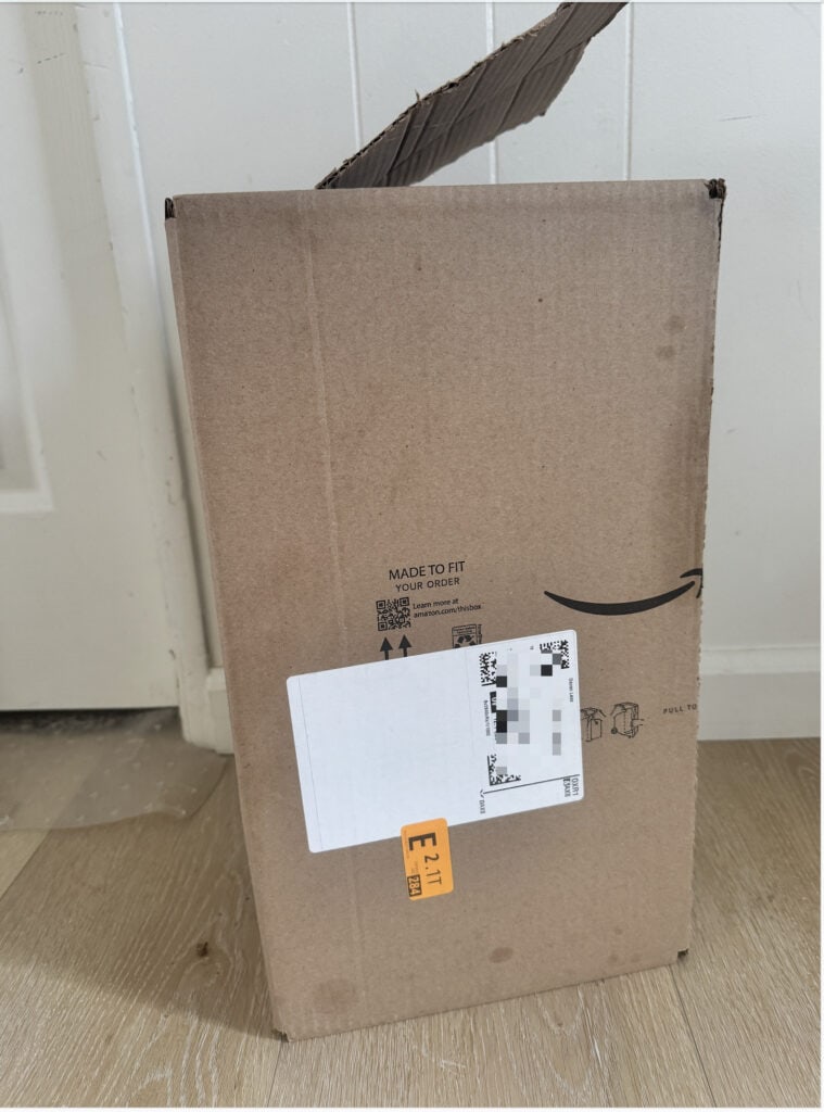 A photo of an Amazon package