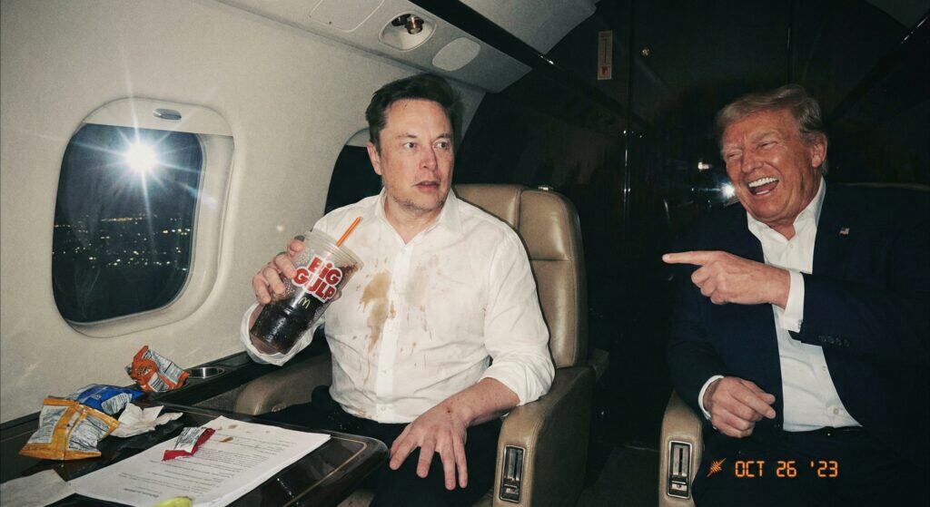 An AI-generated image of Elon Musk and Donald Trump
